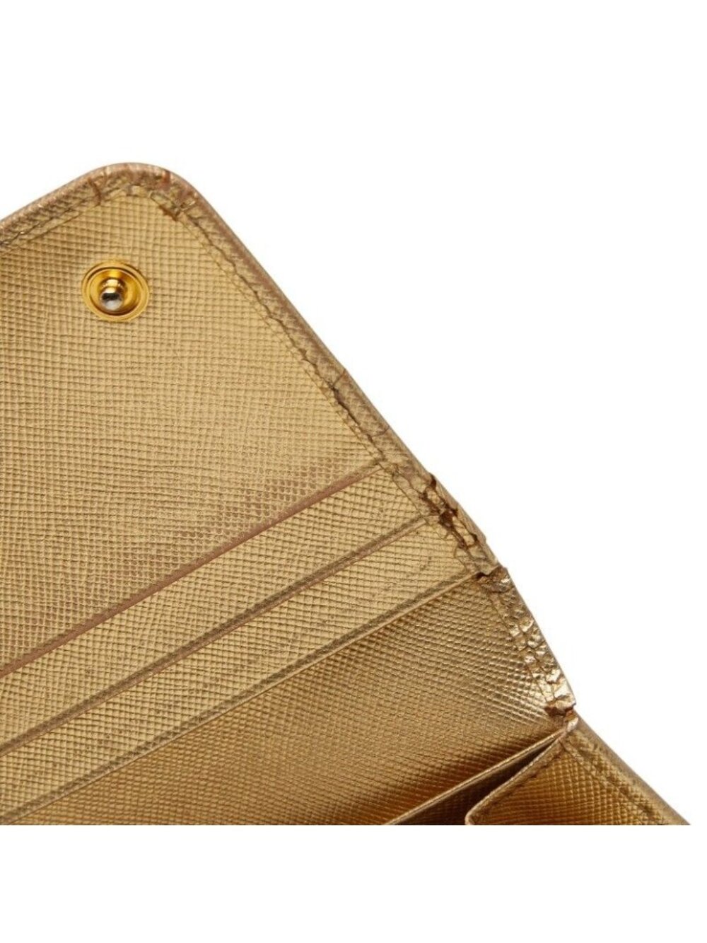 ★SOLD★ Prada Wallet Gold Saffiano Leather - Picture 6 of 10